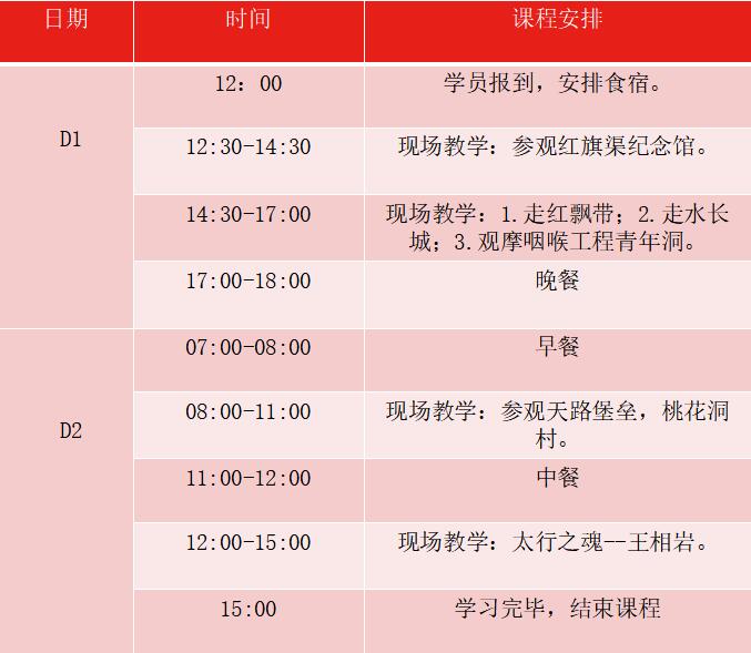 兩日課程安(ān)排(方案二)